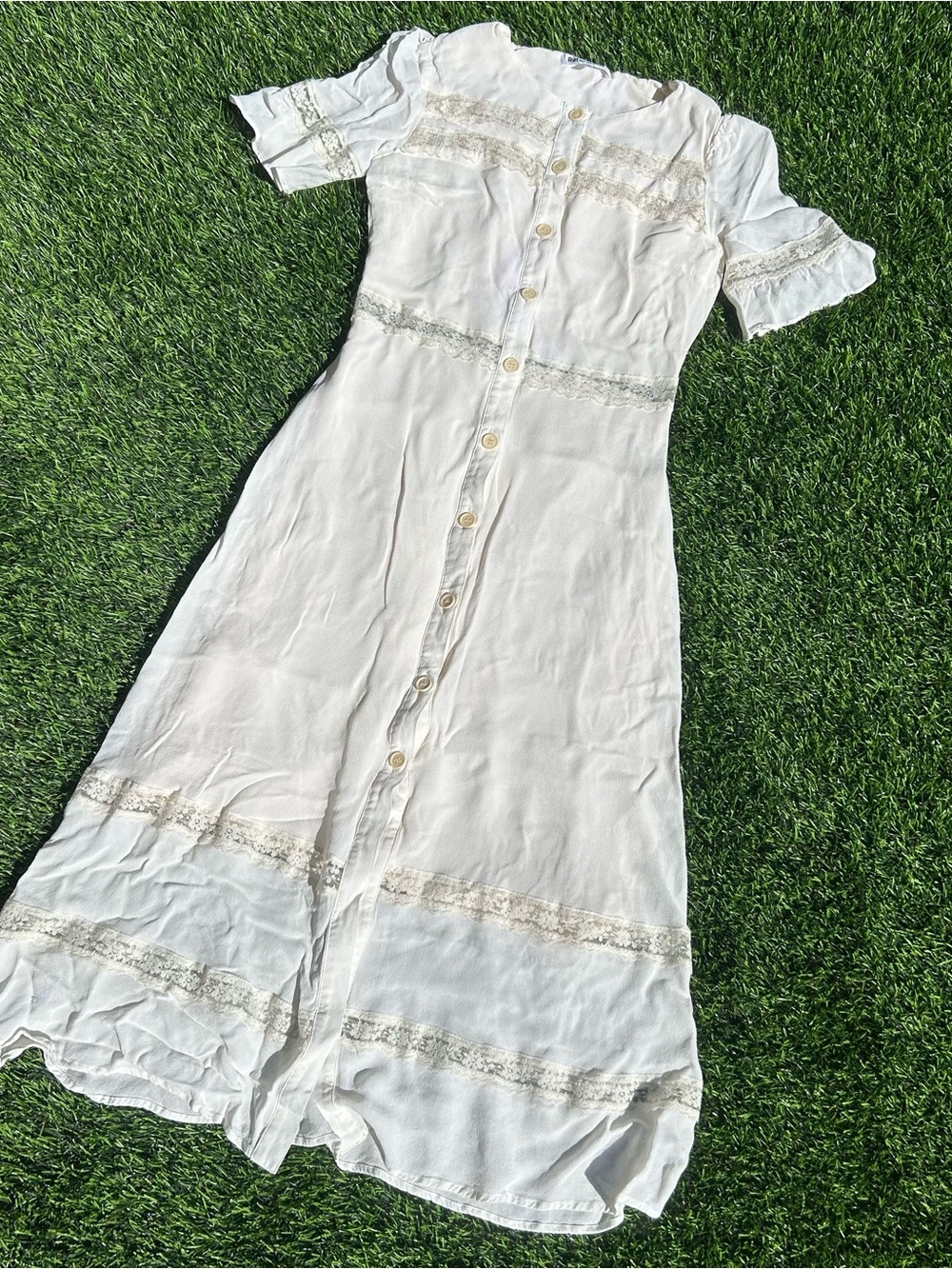Reformation maxi milkmaid white dress